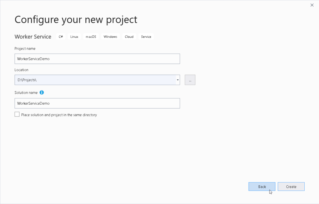 Configure your new Project
