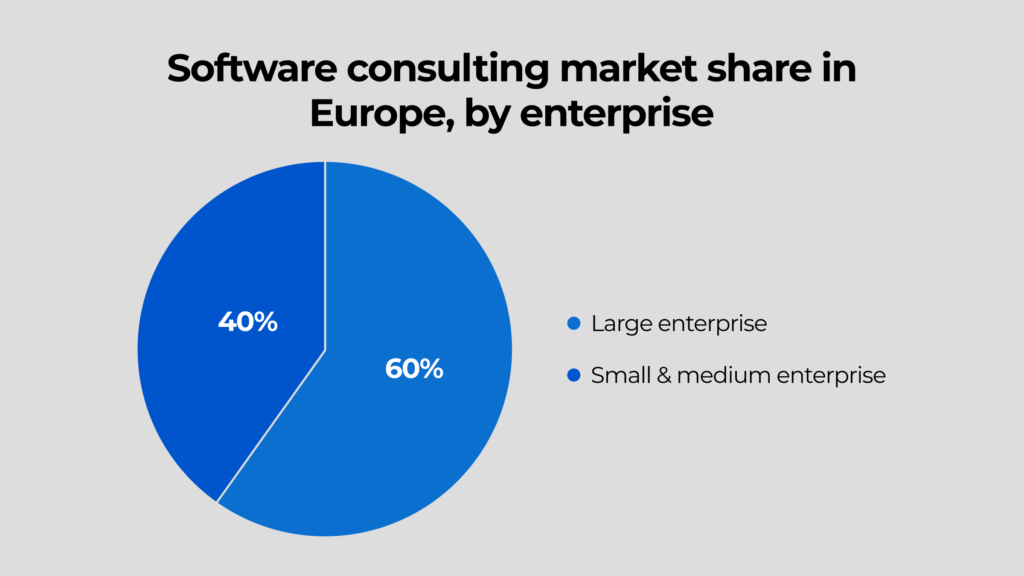 Software consulting market share in Europe, by enterprise